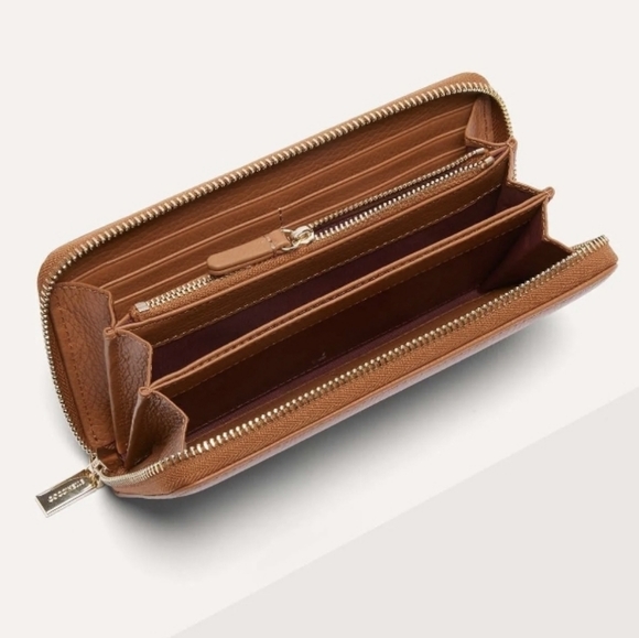 Coccinelle Large Metallic Soft Zip wallet, Tobacco (NWT) - Picture 6 of 7